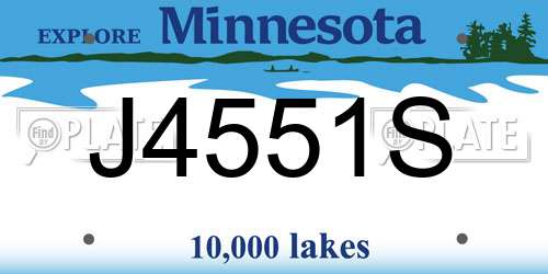 J4551S Minnesota License Plate