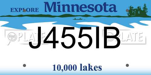 J455IB Minnesota License Plate