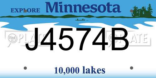 J4574B Minnesota License Plate