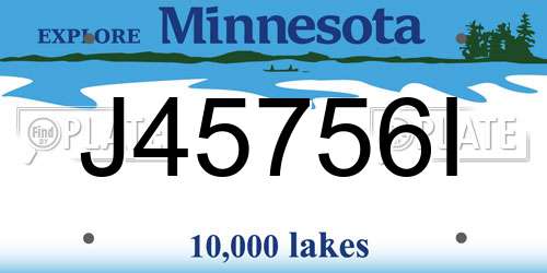 J45756I Minnesota License Plate