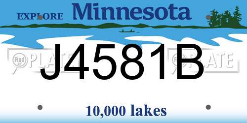 J4581B Minnesota License Plate