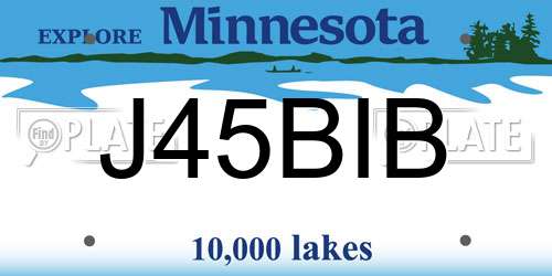 J45BIB Minnesota License Plate
