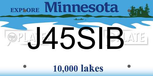 J45SIB Minnesota License Plate