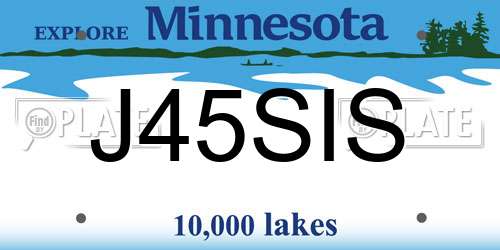 J45SIS Minnesota License Plate