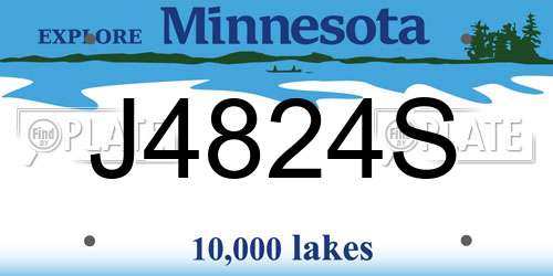 J4824S Minnesota License Plate