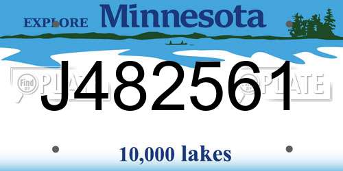 J482561 Minnesota License Plate