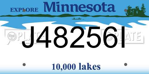 J48256I Minnesota License Plate