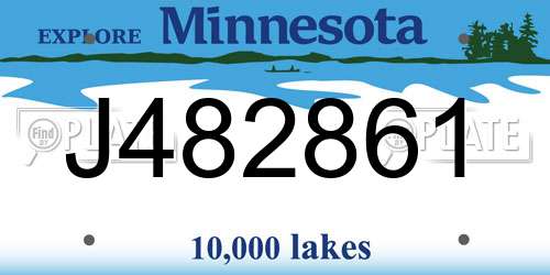 J482861 Minnesota License Plate