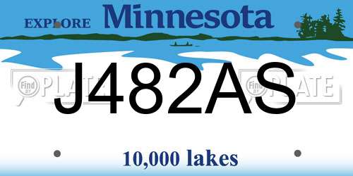 J482AS Minnesota License Plate
