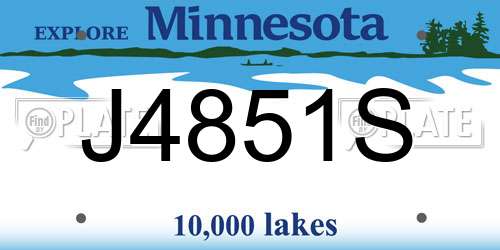 J4851S Minnesota License Plate