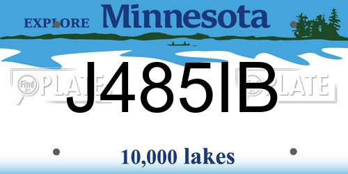J485IB Minnesota License Plate