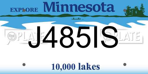 J485IS Minnesota License Plate