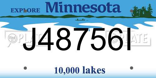 J48756I Minnesota License Plate