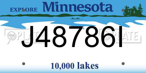 J48786I Minnesota License Plate