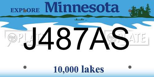 J487AS Minnesota License Plate