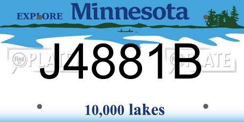 J4881B Minnesota License Plate