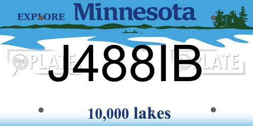 J488IB Minnesota License Plate