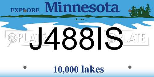 J488IS Minnesota License Plate