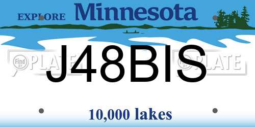 J48BIS Minnesota License Plate