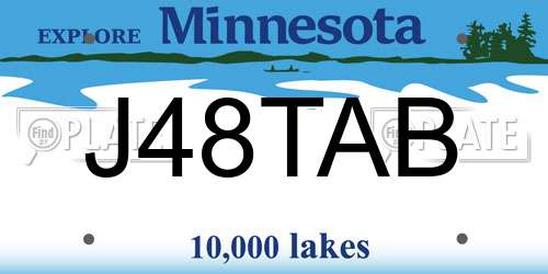 J48TAB Minnesota License Plate