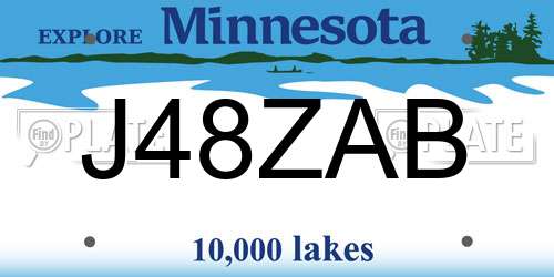 J48ZAB Minnesota License Plate