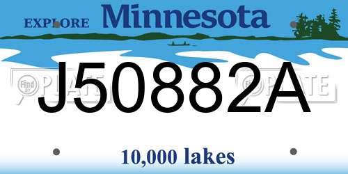 J50882A Minnesota License Plate