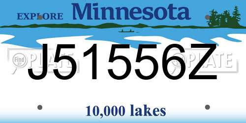 J51556Z Minnesota License Plate
