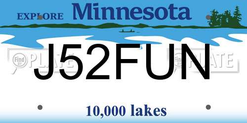 J52FUN Minnesota License Plate