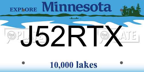 J52RTX Minnesota License Plate