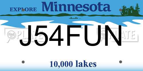 J54FUN Minnesota License Plate