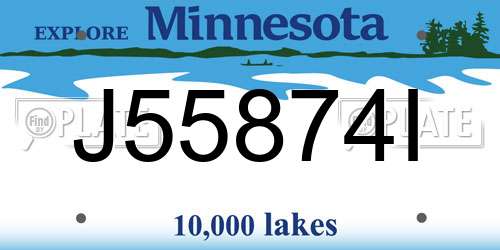 J55874I Minnesota License Plate