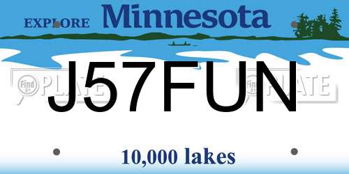J57FUN Minnesota License Plate