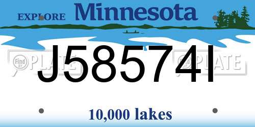 J58574I Minnesota License Plate