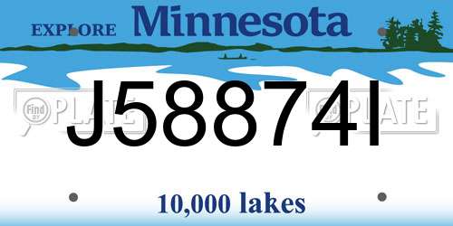 J58874I Minnesota License Plate