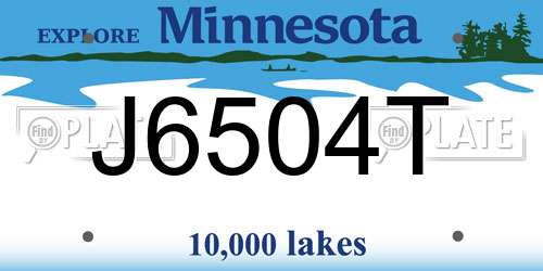 J6504T Minnesota License Plate