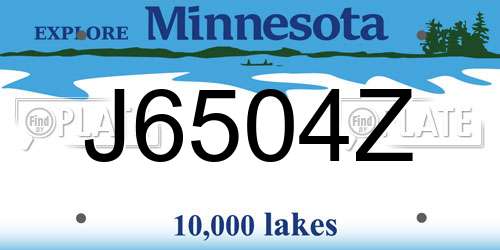J6504Z Minnesota License Plate