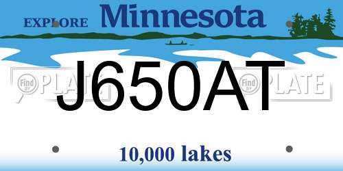 J650AT Minnesota License Plate