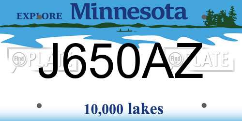 J650AZ Minnesota License Plate