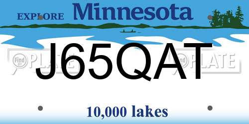 J65QAT Minnesota License Plate