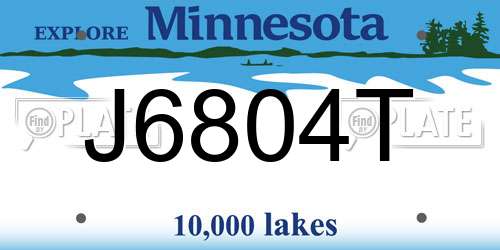 J6804T Minnesota License Plate