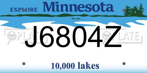 J6804Z Minnesota License Plate