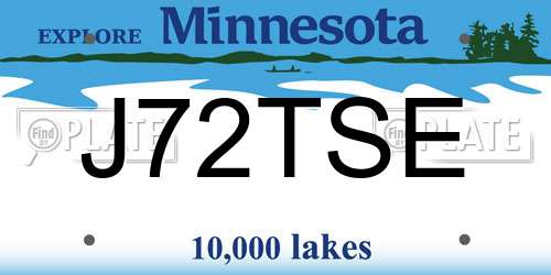 J72TSE Minnesota License Plate