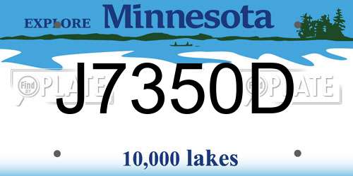 J7350D Minnesota License Plate