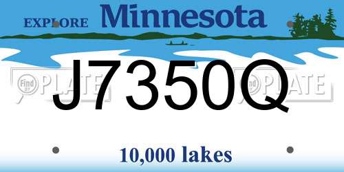J7350Q Minnesota License Plate