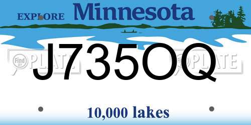 J735OQ Minnesota License Plate