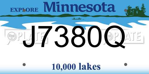 J7380Q Minnesota License Plate