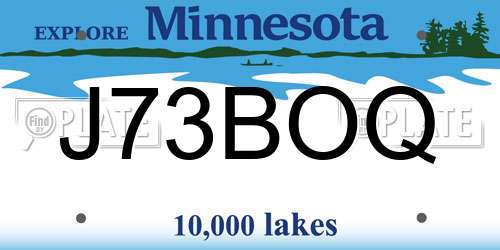 J73BOQ Minnesota License Plate