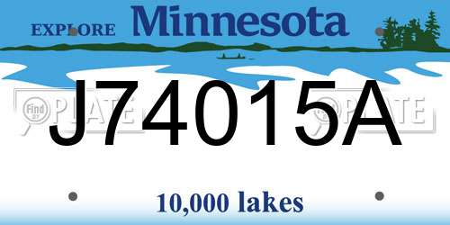 J74015A Minnesota License Plate