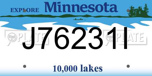 J76231I Minnesota License Plate