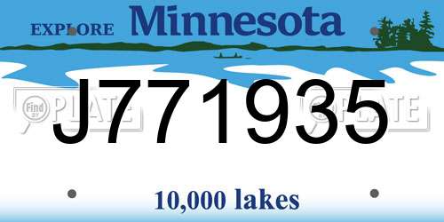 J771935 Minnesota License Plate